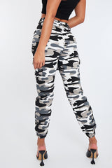 Grey Camo Cuffed Cargo Trousers - Genesis