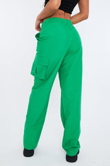 Green Straight Leg Cargo Trousers - Aida