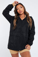 Black Shell Zip Up Windbreaker - Ginnie