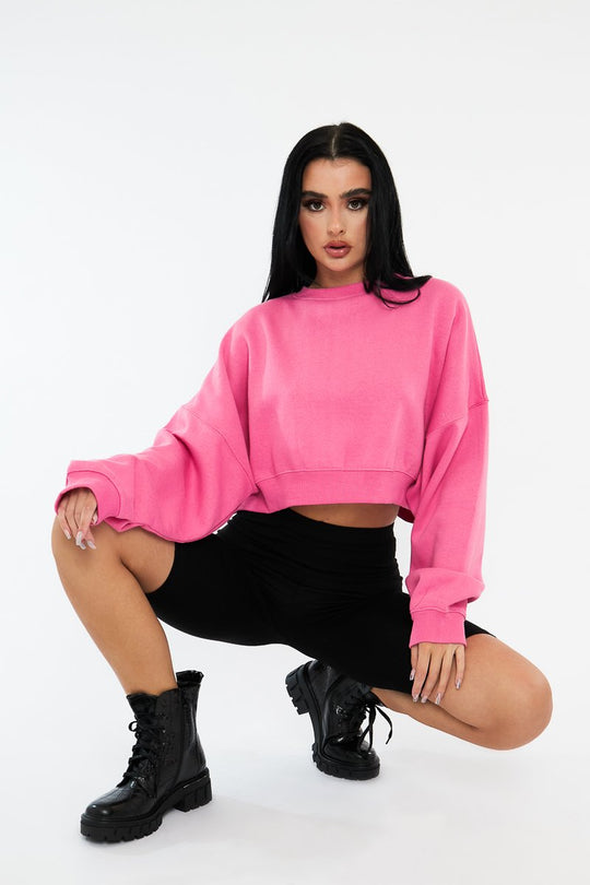 Pink Cropped Sweatshirt - Kieva