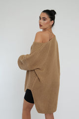 Camel Knit Oversized Jumper - Darci