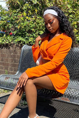 Orange Tailored Cropped Blazer - Pia