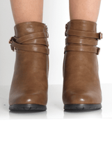 Raina Tan Buckle Detail Boots