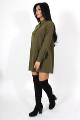 Elodie Khaki Shirt Dress