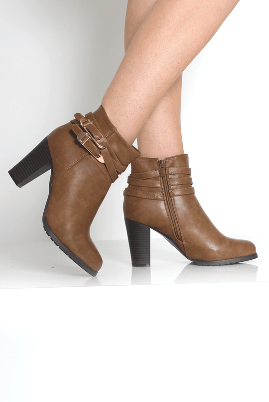 Raina Tan Buckle Detail Boots