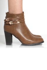 Raina Tan Buckle Detail Boots