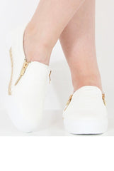 White Snakeskin Skater - Sophie