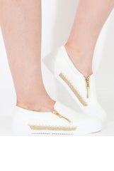 White Snakeskin Skater - Sophie