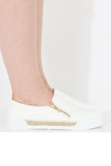 White Snakeskin Skater - Sophie