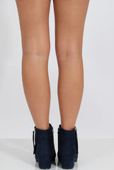 Blue Stitch Detail Ankle Boots - Elise