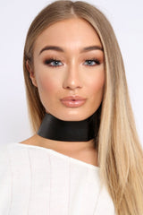 Black PU Wide Choker - Aala