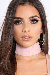 Pink Velvet Wide Choker - Aala