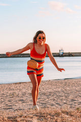 Multi Coloured Crochet Playsuit - Aayah