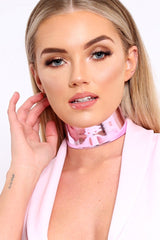 Pink Metallic Wide Choker - Aala