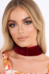 Wine Velvet Wide Choker - Aala