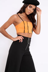 Orange and Black Cami Crop Top - Aalina