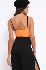Orange and Black Cami Crop Top - Aalina