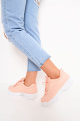 Pink Chunky Lace Up Trainers - Aaniya