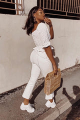 White Chunky Lace Up Trainers - Aaniya