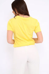 Yellow Vintage Slogan T-shirt - Aaya
