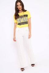 Yellow Vintage Slogan T-shirt - Aaya
