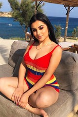 Multi Coloured Crochet Playsuit - Aayah