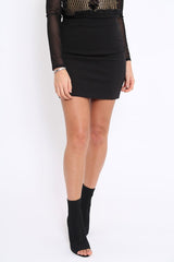 Black Ruffle Hem Mini Skirt - Abagail
