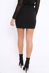 Black Ruffle Hem Mini Skirt - Abagail