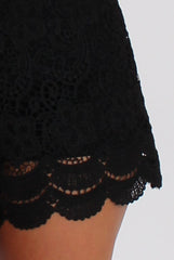 Black Crochet High Waisted Shorts - Acacia