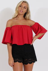 Black Crochet High Waisted Shorts - Acacia