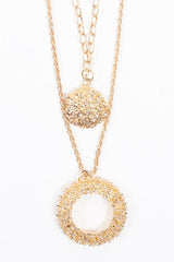 Gold Layered Circle Drop Necklace - Aries