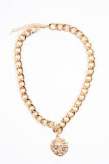 Gold Chunky Chain Lion Pendant Necklace - Jeslie