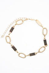 Gold Twist Hoop Bar Detail Necklace - Cailyn