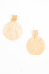 Gold Iridescent Round Drop Earrings - Jazara
