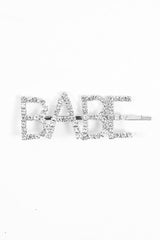 Silver Diamante Babe Slogan Hair Slide - Eriel