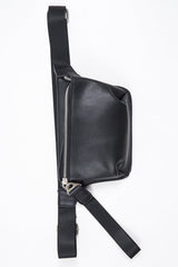 Black Faux Leather Adjustable Bum Bag - Parisa