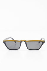 Black Mustard Stripe Small Frame Sunglasses - Nicola