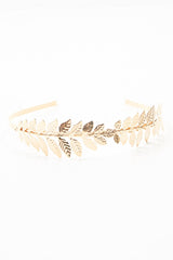 Gold Leaf Detail Metal Hairband - Kaylina