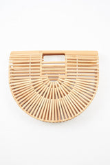 Tan Bamboo Beach Bag - Nahia