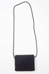 Black Beaded Woven Detail Cross Body Bag - Carolina