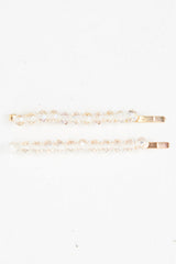 Clear Crystal Embellished Pack of 2 Hair Clips - Patrice