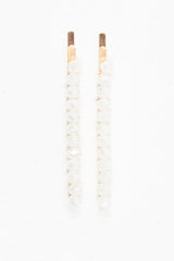 White Crystal Embellished Pack of 2 Hair Clips - Patrice