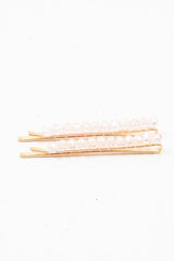 Pink Crystal Embellished Pack of 2 Hair Clips - Patrice