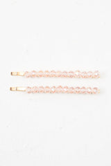 Pink Crystal Embellished Pack of 2 Hair Clips - Patrice