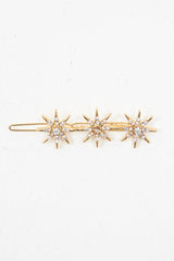 Gold Star Detail Diamante Embellished Hair Clip - Kymari