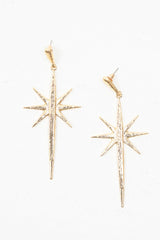 Gold Star Detail Drop Shape Earrings - Lavena