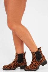 Leopard Print Stud Trim Chelsea Boots  - Tensley