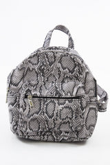 Grey Croc Snake Mini Backpack - Saiya