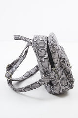 Grey Croc Snake Mini Backpack - Saiya