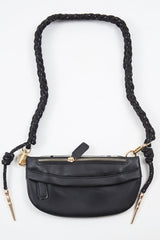 Black Silver Rope Detail Handbag - Israa